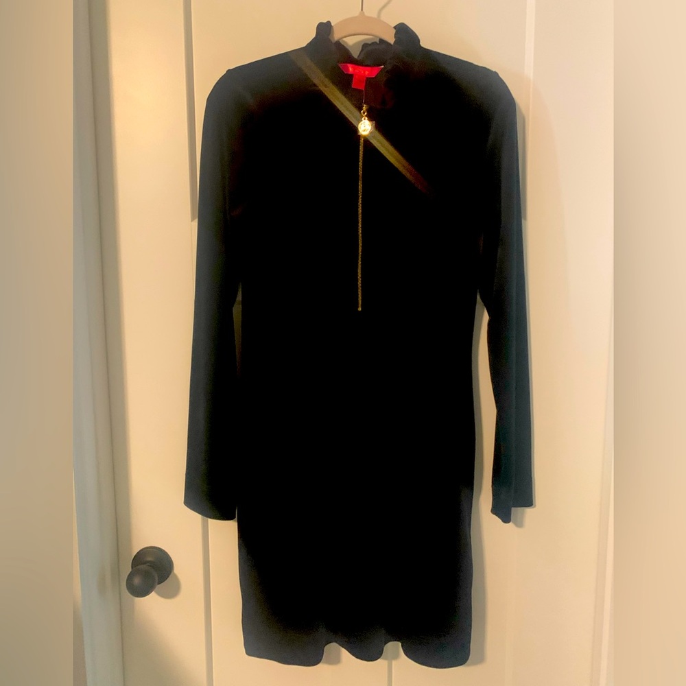 Lilly Pulitzer Velvet Elegant Black Long Sleeve Dress new with tags sz M